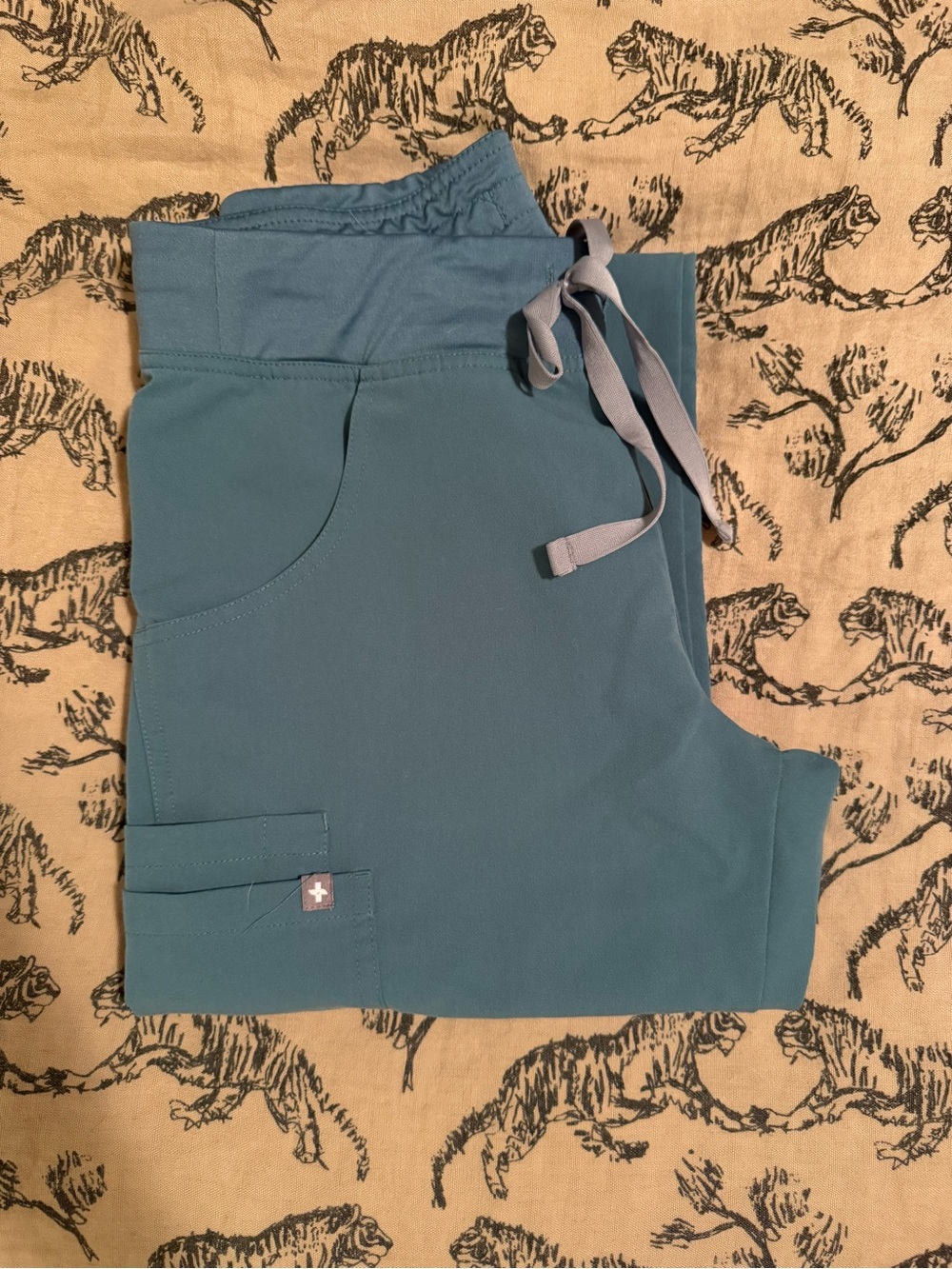 Figs Women's Teal Drawstring Track Pants